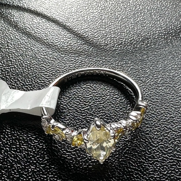 Lemon Cubic Zirconia Rhodium Plating BP Ring - Picture 5 of 5